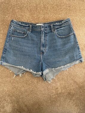 Abercrombie & Fitch Medium Blue High-Rise Denim Shorts